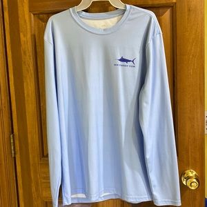 Southern tide textured long sleeve tee.  Baby blue.  Large
